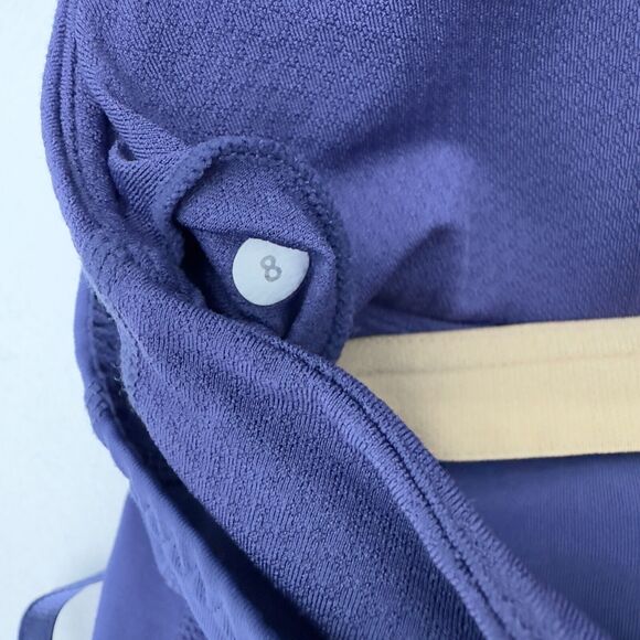 Lululemon Tank Top Womens 8 Criss Cross Double Strap Blue Warrior Padded Bra Cup - Picture 6 of 8